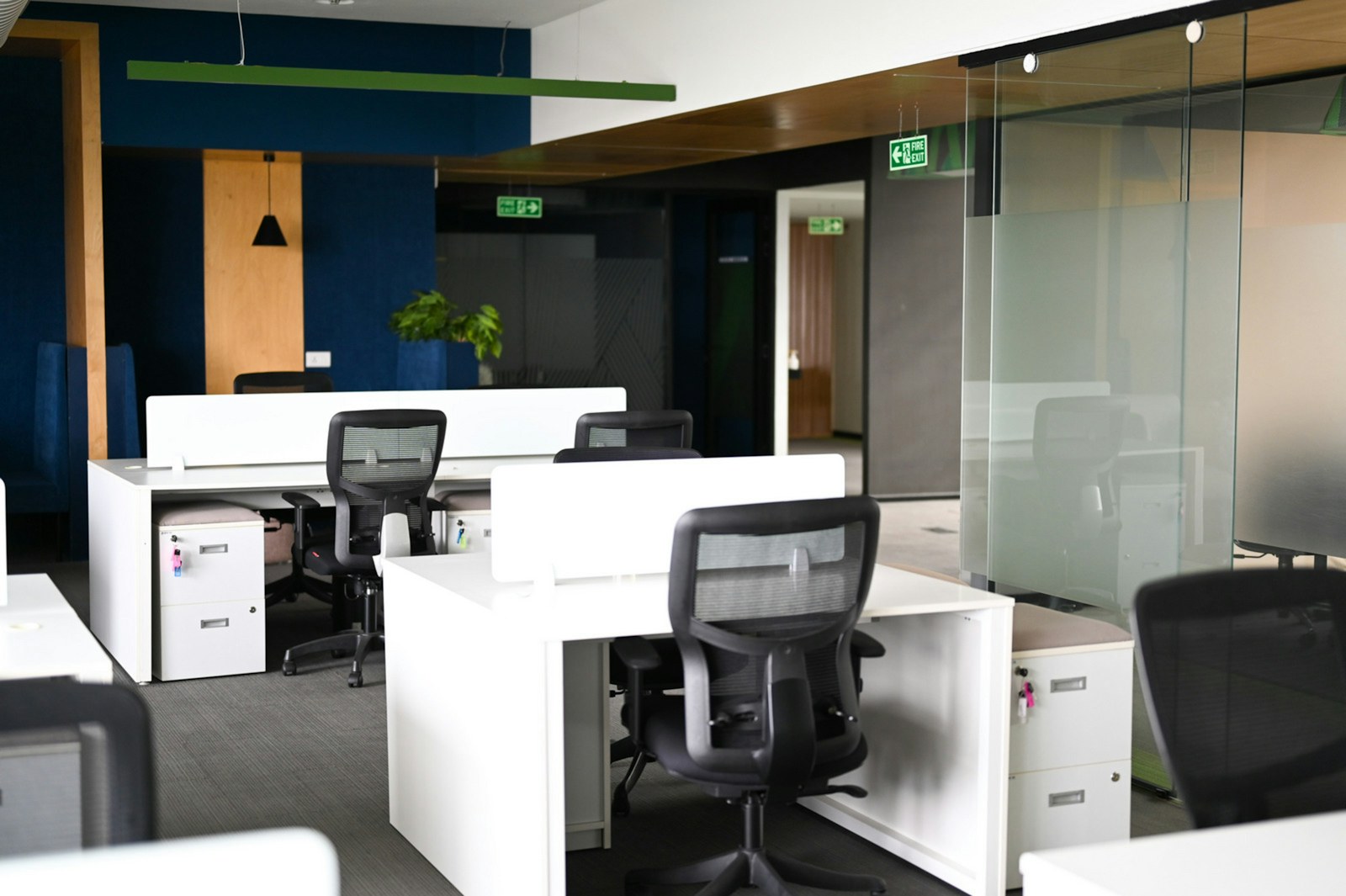 A clean, modern professional office ready for the workday